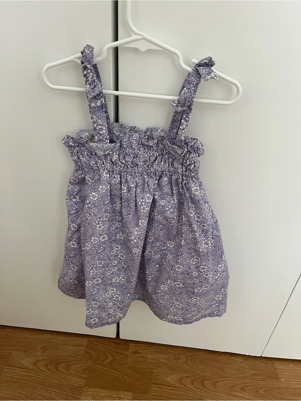 GAP Lavender Floral Smocked Sundress Top with Ruffle Straps